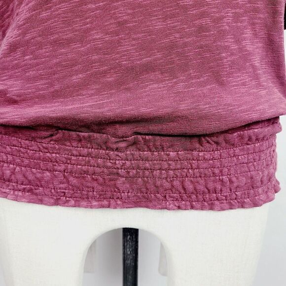 Saturday Sunday Anthropologie Top XS Burgundy‎ Red Flare Sleeve Boho Tee Shirt - Picture 5 of 9